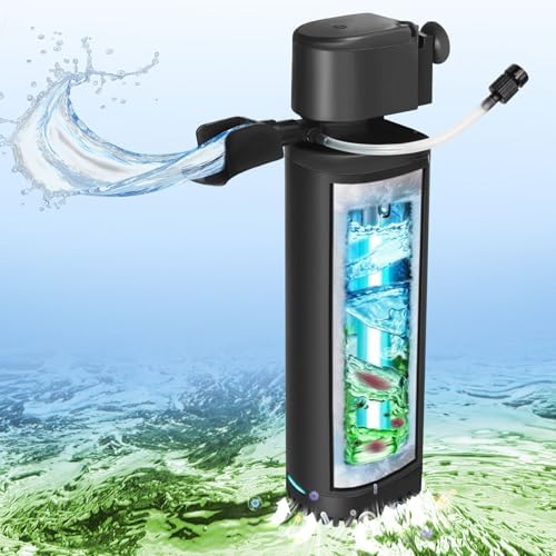 TARARIUM Fish Tank Filter U-V for 45-120 Gallon Tank, 300GPH Aquarium Filter for Turtle Tank Fish Tank Green Clean Machine, Sock Filter for Cold Plunge Saltwater Freshwater Crystal Clear by TARARIUM