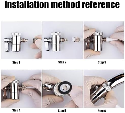 Kitchen Bathroom Sink Faucet Water Filter Diverter Valve for Push on 1/4 inch Tubing Replacement Part Adapter with M22 X M24 Connector, Polished Chrome - Image 2