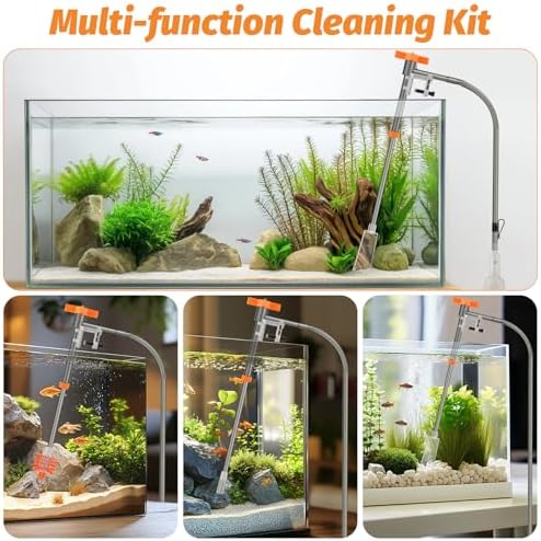 AQQA Aquarium Siphon Vacuum Cleaner Kit with 3 Replaceable Heads - Image 3