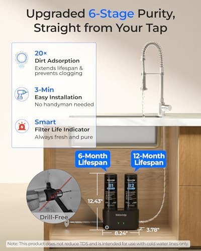 Waterdrop DLA Under Sink Water Filter System, No Drill Required, 2 Stage - Image 2