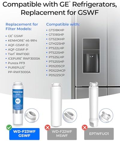 Waterdrop GSWF Refrigerator Water Filter,Waterdrop GSWF Refrigerator Water Filter, Replacement for GE® GSWF Smart Water 238C2334P001, Kenmore® 46-9914, 469914, 9914, 3+1 Pack - Image 2