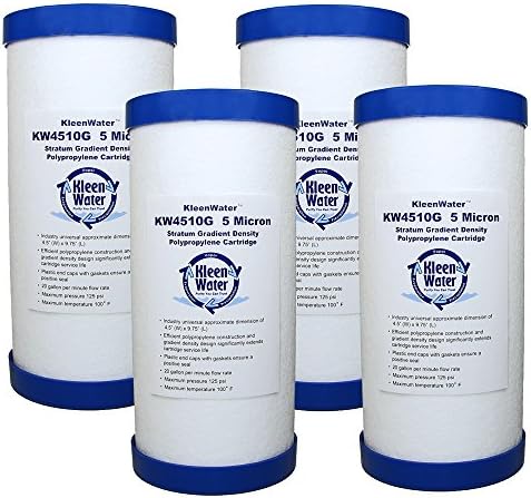 KleenWater KW4510G Meltblown Dirt Rust and Sediment Water Filter Replacement Cartridges, Set of 4 by KleenWater