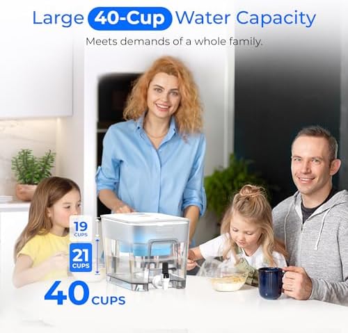 Waterdrop WFD-22W-DF-A Water Filter Dispenser, Alkaline 40-Cup, White - Image 6