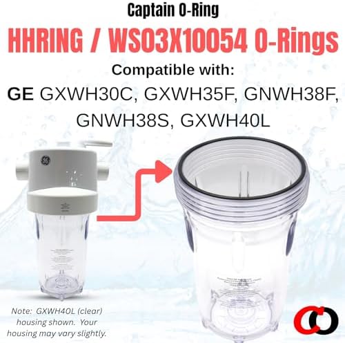 Replacement HHRING / WS03X10054 O-Rings for GE GXWH30C, GXWH35F, GNWH38F, GNWH38S, GXWH40L Whole House Filters by Captain O-Ring LLC (6 Pack) - Image 2