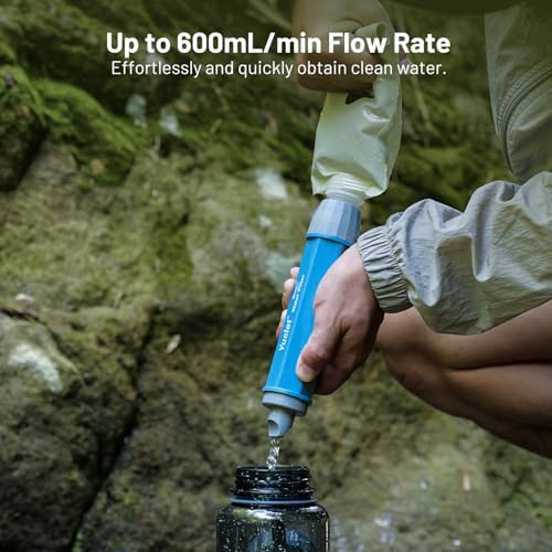 Yuclet Squeeze Water Filtration System for Hiking, Camping, Travel, and Emergency Preparedness (4 Water Filter Straw, 4 Squeezable 20-Oz Water Pouch) - Image 3