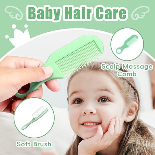 Qunlions life Baby Grooming Kit for Boys Girls Safety Newborn Nursery Essentials Grooming Set Gift for First-time Parents, Green 18 in 1 - Image 3