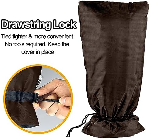 XXL Outdoor Faucet Covers for Winter, 3M Thinsulate Insulation Faucet Freeze Protector, 25”H x 13”W for Garden Lawn Faucets & Yard Hydrant, Waterproof Insulated Spigot Cover Faucet Sock – Brown - Image 5