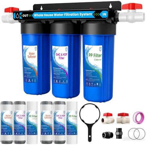 3-Stage Whole House Water Softener System, Extra 2 Sets Filter Included by xinshuo