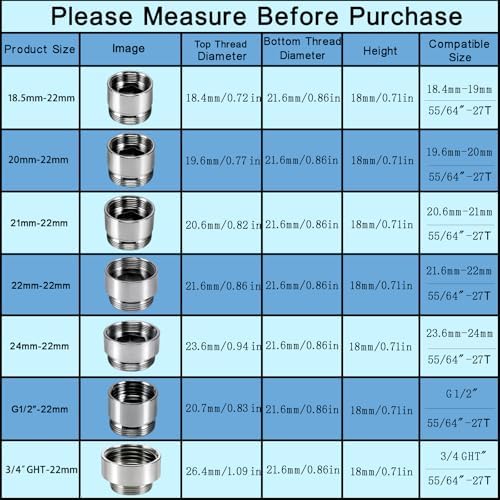 7 PCS Female Thread Faucet Adapter Kit, Sink Faucet Aerator Adapter - Image 7