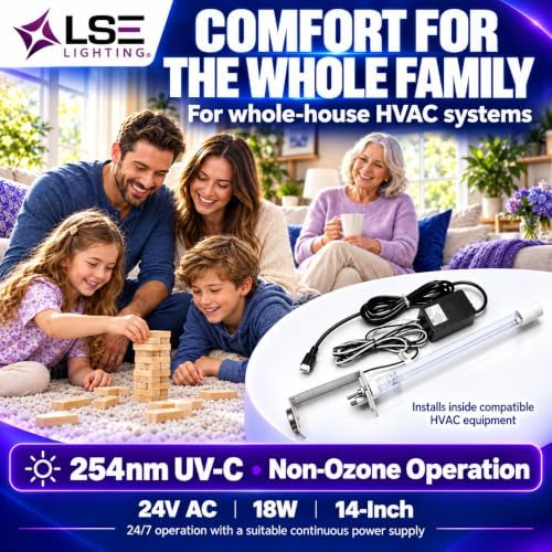 LSE Lighting 24V 14-Inch HVAC UV-C Light Kit, 18W for AC Air Systems - Image 4