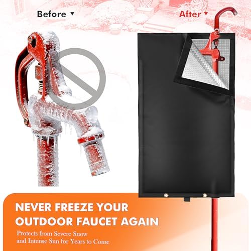 Outdoor Faucet Covers for Winter, RV Park & Yard Hydrant Insulated Cover, 25”H x 13.5”W, Sprinkler Freeze Protector, Freeze and Heat Protector Waterproof Insulated Spigot Cover - Image 3