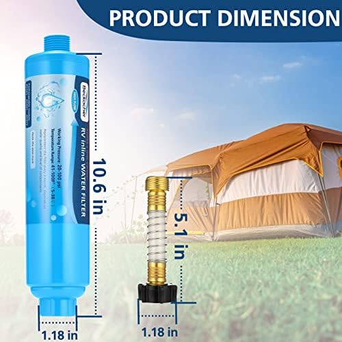 2-Pack Advanced RV Inline Water Filter with Flexible Hose Protector - Image 3