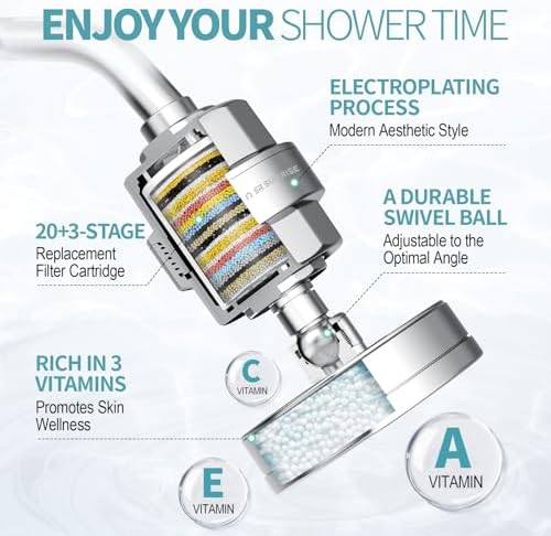 SR SUN RISE 20+3 Stage Filtered Shower Head, Reduces Chlorine, Chrome - Image 2