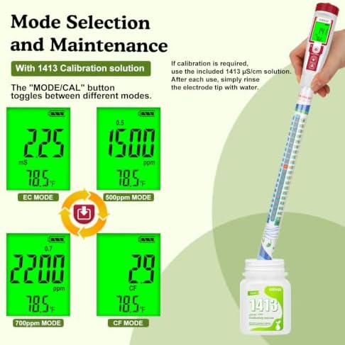 EC PPM Meter Hydroponic Nutrient Meter 14in Long Probe for DWC - Image 5