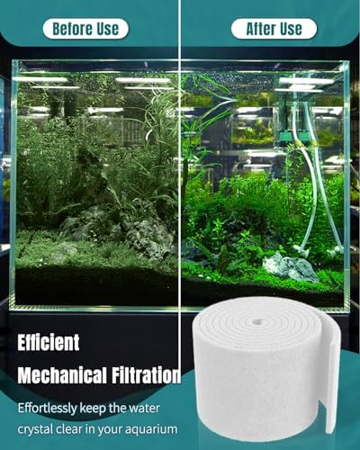 Pawfly 79 x 12 Inch White Cuttable Aquarium Filter Pad, 2 Inch Thick High Density Filter Media Roll for Freshwater Saltwater Fish Tanks & Small Ponds, Aquarium Filter Floss Roll for Fish Tank Filters - Image 4