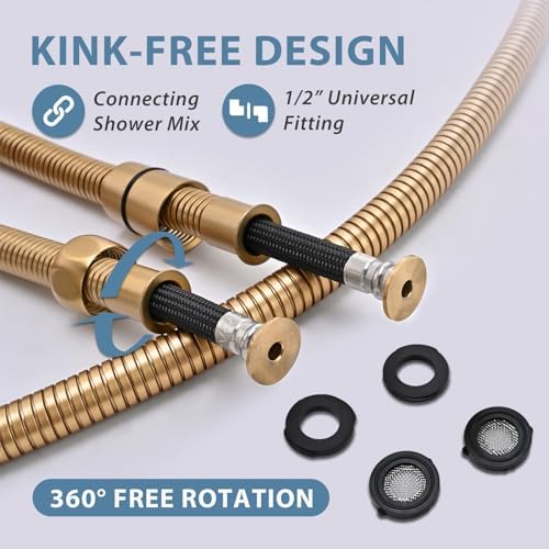 31 Inches 304 Stainless Steel Shower Hose Extra Short Gold - Image 2