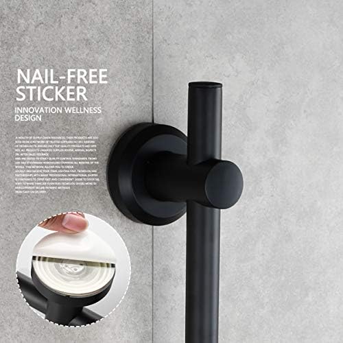 Tecmolog ABS Plastic Slide Bar Combo Drill-Free Height Adjustable Sliding Bar with Handheld Shower Head and Dish Black, BB4044F - Image 6