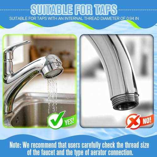 4Pcs Faucet Aerator Replacement, 15/16" 24mm Stainless Steel Rustproof High Flow Water Saving Sink Aerators M24 Male Thread, Universal Bathroom Kitchen Faucet Parts - Image 4
