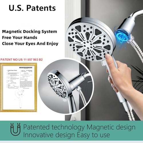 Handheld Shower Head High Pressure - Magnetic, 10 Modes Adjustable - Image 3