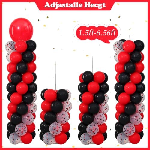 Red and Black Balloon Column Stand Kit Set of 2 for Floor - Image 6