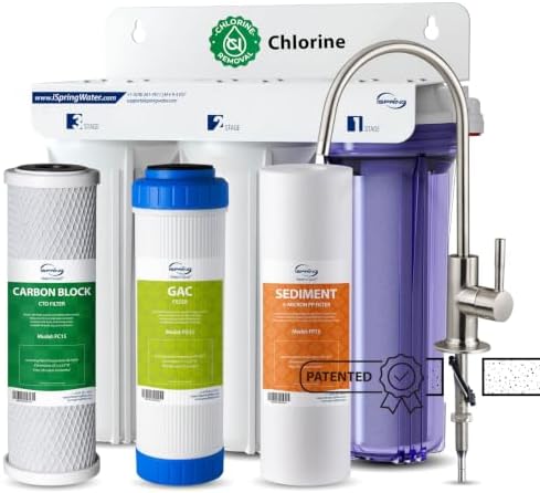 iSpring US31 3-Stage Under Sink Water Filter System with Faucet, 1 Year by iSpring