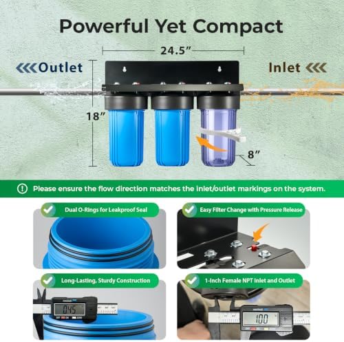 iSpring WGB31BC Whole House Water Filter System with Clear Filter Housing - Image 4