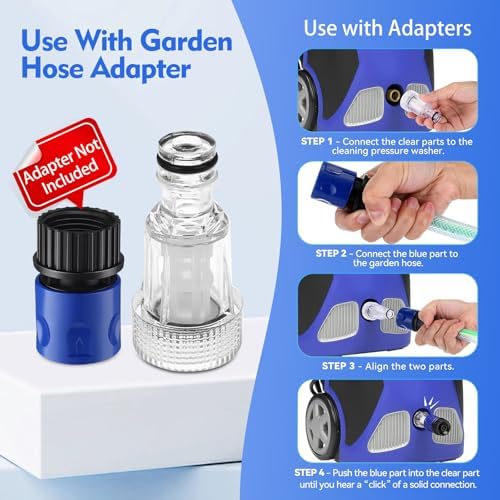5Pcs Pressure Washer Water Inlet Filter Replacement, 3/4" Thread Quick Connector Car Washing Machine Water Filters for PW909103K Garden Hose Adapter - Image 2