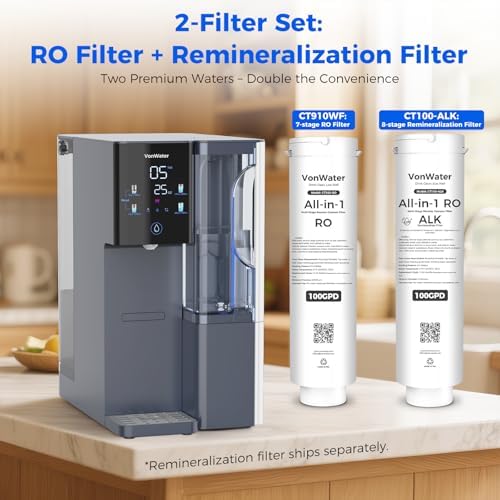 CT910 Countertop Reverse Osmosis Water Filter System with 2 Filters(1 Standard RO + 1 Remineralization pH+ RO) for Up to 4 Years of Life, 8-Stage Filtration, NSF/ANSI 372,42,58 - Bundle - Image 3
