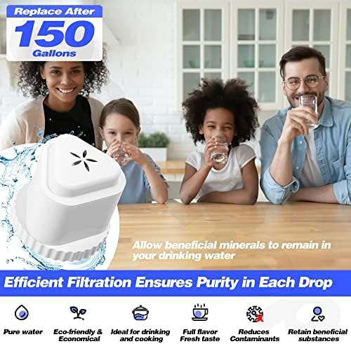 1Pack Replacement Filter for EPIC Water Filter Pitcher, Water Filter Pitcher Compatible with Aquagear Seychelle, BPA Free. Removes Fluoride, Chlorine, Lead, Odors - Image 4