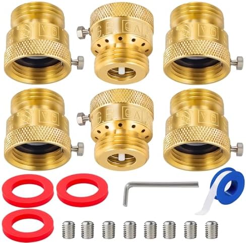 Vacuum Breaker Hose Bib Backflow Preventer, 3/4 Inch, Anti-Siphon Vacuum Breaker, Brass Plumbing Fitting,Lead-free brass(6PCS) by Breezliy