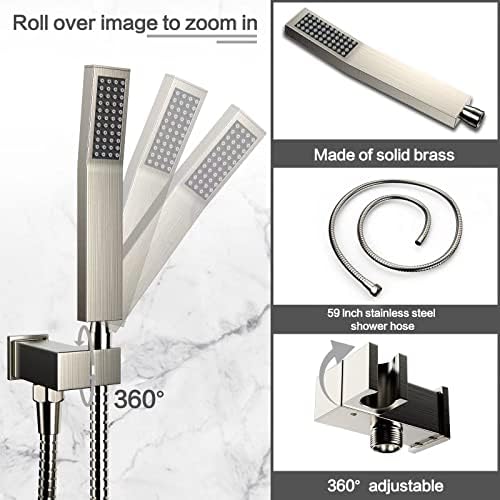Brushed Nickel Shower System Rain Faucet Set with Tub Spout,10 inch - Image 4
