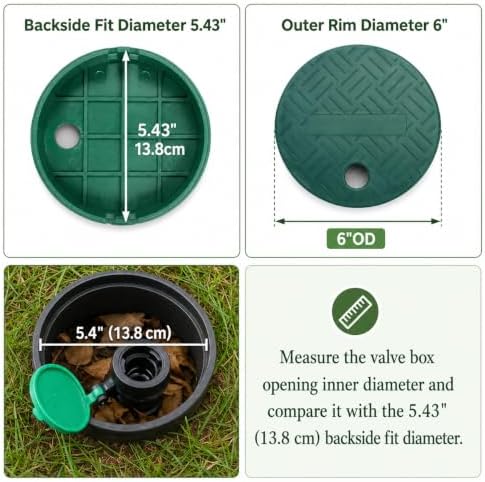 Sprinkler Valve Box Cover - Automatic Irrigation System Replacement Protective Cap for Outdoor Underground Watering, 6" OD, 2 Pcs (Round 6") - Image 2