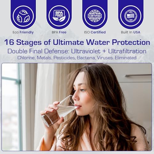 Crystal Quest Thunder Ultrafiltration/Carbon (GAC) - Reverse Osmosis Under Sink Water Filter – 14 Stages of Filtration + UV Filtration – Ultra & RO Membranes - Complete Installation Kit - 100 GPD - Image 4
