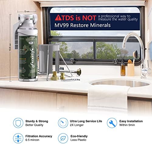 FRIZZLIFE RV Water Filter-NSF/ANSI 53&42 Certified Inline Hose Filter for RV-0.5 Micron High Water Pressure, Reduce Chlorine, Lead, Heavy Metals, Odors - for Marine, Camper, Garden, MV99 - Image 4