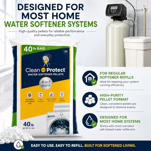 3 Pack Clean and Protect Water Softener Salt Pellets – (40 lb Bags, 120 lbs Total) – Reduces Scale, Softens Hard Water, Appliance Efficiency, Compatible with Water Systems - Image 5