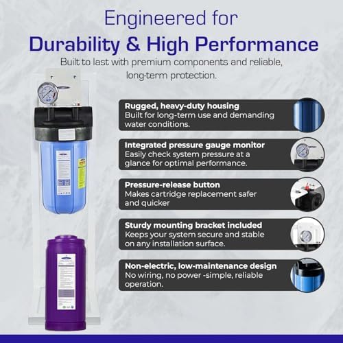 Crystal Quest Compact Whole House Water Filter, Smart Series (3-6 GPM | 1-2 People) - with Stand - Image 7