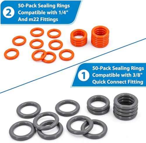 ZDBB 100 Pcs Pressure Washer O Rings for 1/4", 3/8" Quick Connect & M22 - Image 6