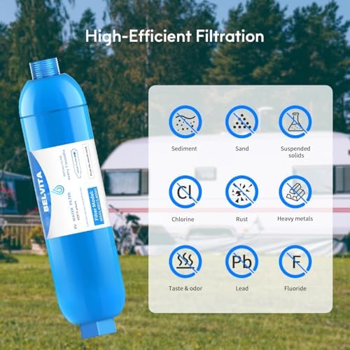 BELVITA RV Inline Water Filter with 90 Degree Elbow and Flexible Hose - Image 4
