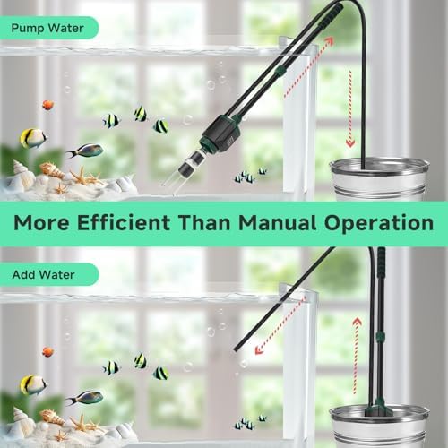 AQQA 6-in-1 Aquarium Gravel Cleaner, 600GPH Adjustable Water Flow Tool - Image 6