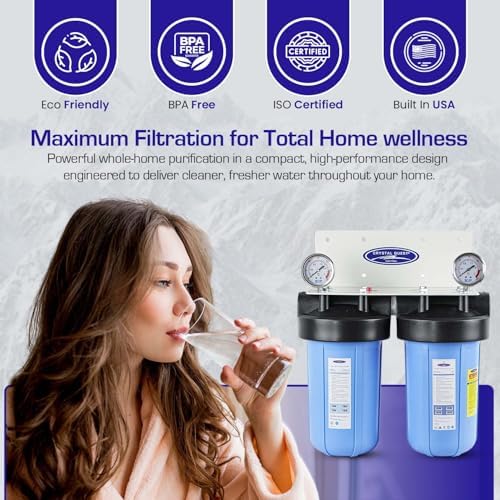 Crystal Quest Compact Whole House Water Filter, SMART Series (3-6 GPM | 1-2 People) - 1-1/2" - Image 3