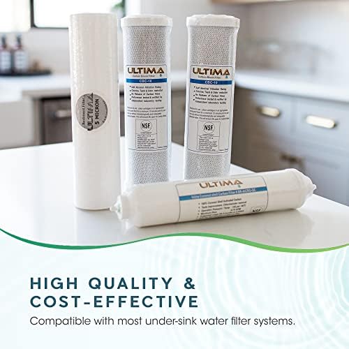 Ultima 4-Stage Reverse Osmosis Universal Under Sink Water Filter Replacement Cartidges with 50 GPD Reverse-Osmosis Membrane and 1 Quick Connect Post Filter - Image 2