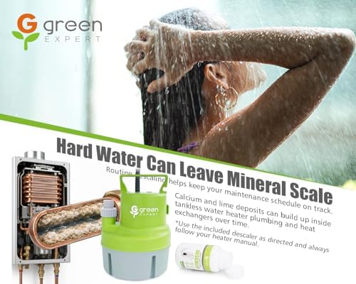 Green Expert Tankless Water Heater Flushing Kit with Powder Descaler, Circulation Pump, 3 Gallon Bucket, 3/4” GHT Stainless Steel Hoses for Cleaning, Descaling & Annual Maintenance - Image 3