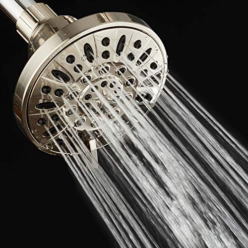 AquaDance Brushed Nickel High Pressure 6-Setting 4" Shower Head – Angle Adjustable, Anti-Clog Showerhead Jets, Tool-Free Installation-USA Standard Certified-Top U.S. Brand – 1.8 GPM - Image 5
