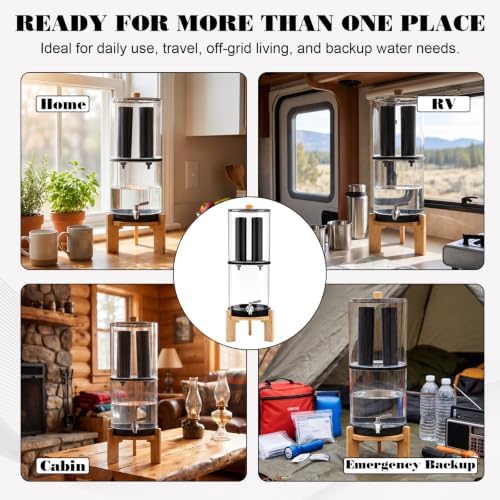 3.4 Gal Gravity Fed Water Filtration System, Glass Water Filter Dispenser - Image 6