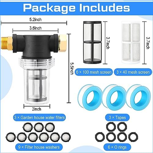 Retisee 3 Set Washing Machine Inlet Water Filter, 40 Mesh & 100 Mesh Screen - Image 2