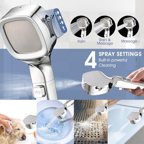 RV Shower Head with Hose and On Off Switch, Chrome - Image 6