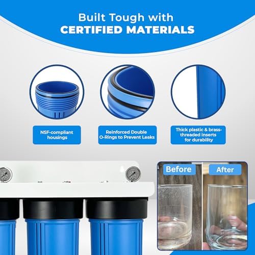 3-Stage Whole House Anti-Scale Water Conditioner & Filter Remove Scale Chlorine Chemical Odor & Taste- Salt Free 1" NPT - Image 5
