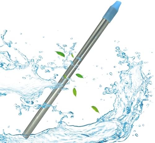 Personal Water Filter Straw, Reusable Stainless Steel Water Filter Drinking Straw Portable Outdoor Emergency Survival Gear for Hiking, Camping, Travel, Hunting & Fishing (Large) by GLEFLE