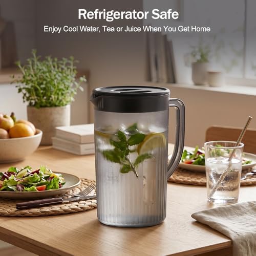 2.7L Water Pitcher with Lid, Fridge Friendly Strainer Spout, 1 Pack - Image 4