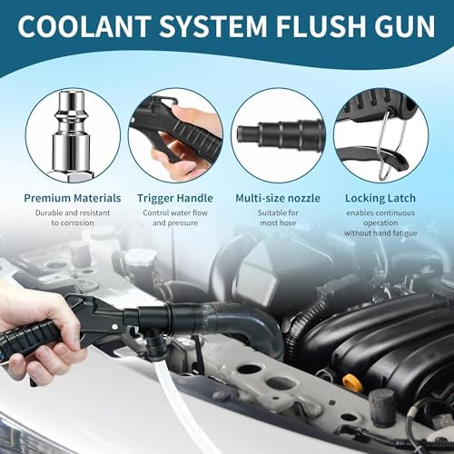Coolant Flush Gun & Heater Core Flush Kit – Lever Action Air for 19-40mm Hoses, Automotive Cooling System Cleaning Tool - Image 5